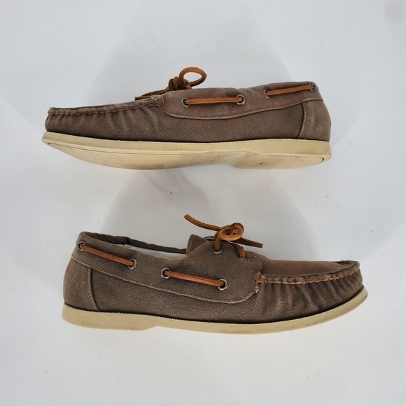 Cole Haan Mens Canvas Slip-on Boat Shoes Size 8.5 M Brown C14475 C15 - Picture 7 of 13